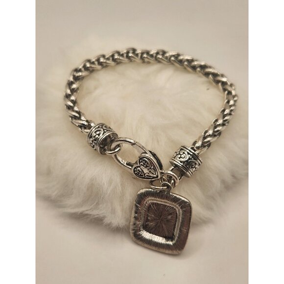 Trump 2016 charm silvertone braided links heart clasp guc 8” - Picture 2 of 3